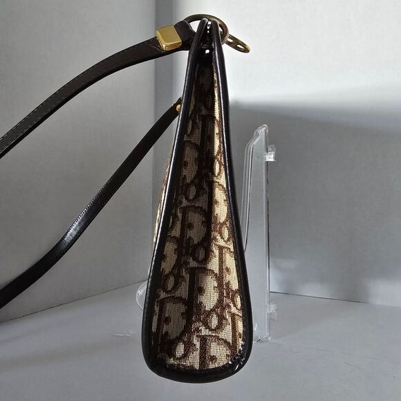 Authentic Christian Dior Trotter Brown Canvas Shoulder Bag - Picture 5 of 10